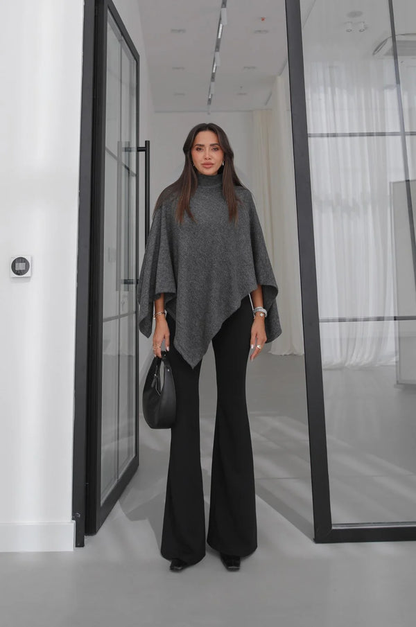Turtleneck Poncho Sweater