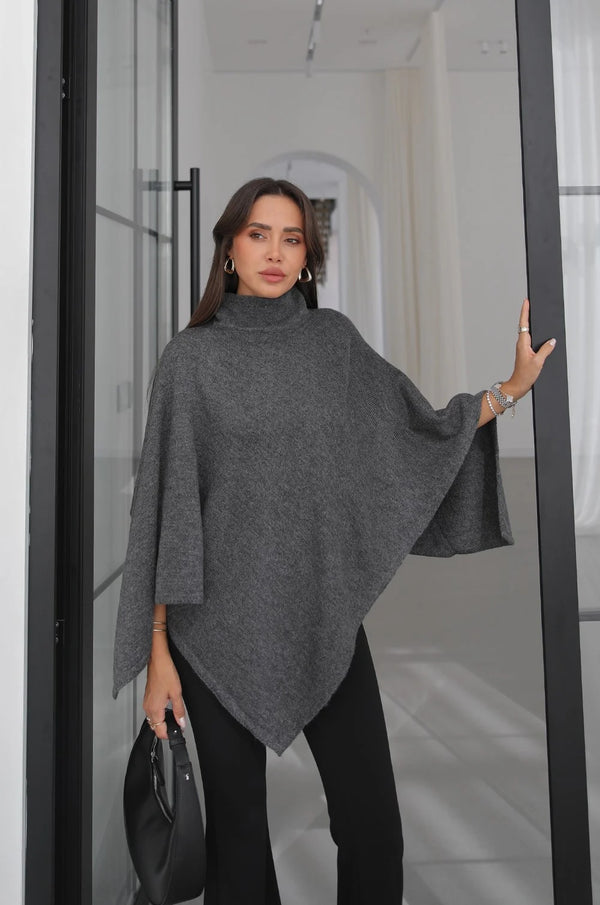 Turtleneck Poncho Sweater