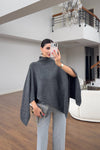 Turtleneck Poncho Sweater