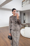 Leopard Print Peplum Skirt Set