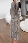 Leopard Print Peplum Skirt Set