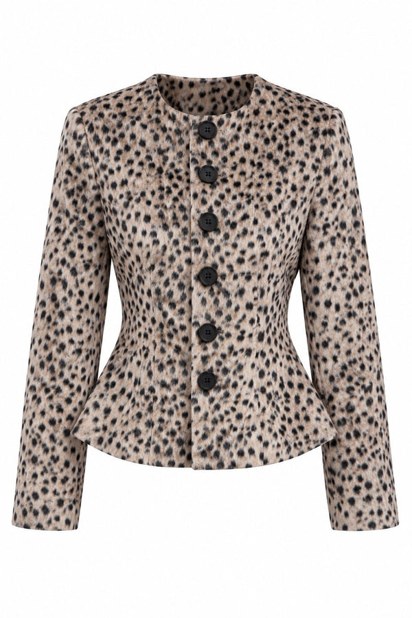 Leopard Print Peplum Skirt Set