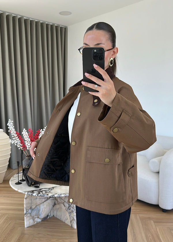 Corduroy Collar Utility Jacket