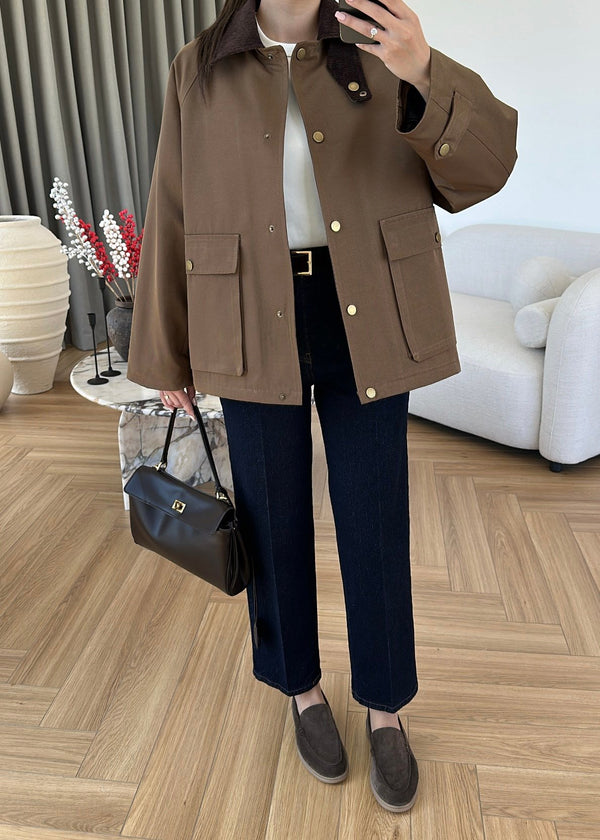 Corduroy Collar Utility Jacket