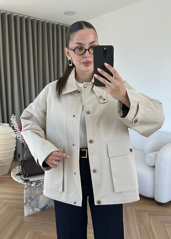 Corduroy Collar Utility Jacket