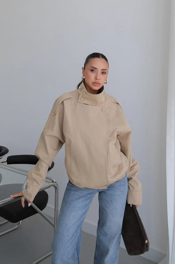 HIGH- COLLAR BOMBER JACKET
