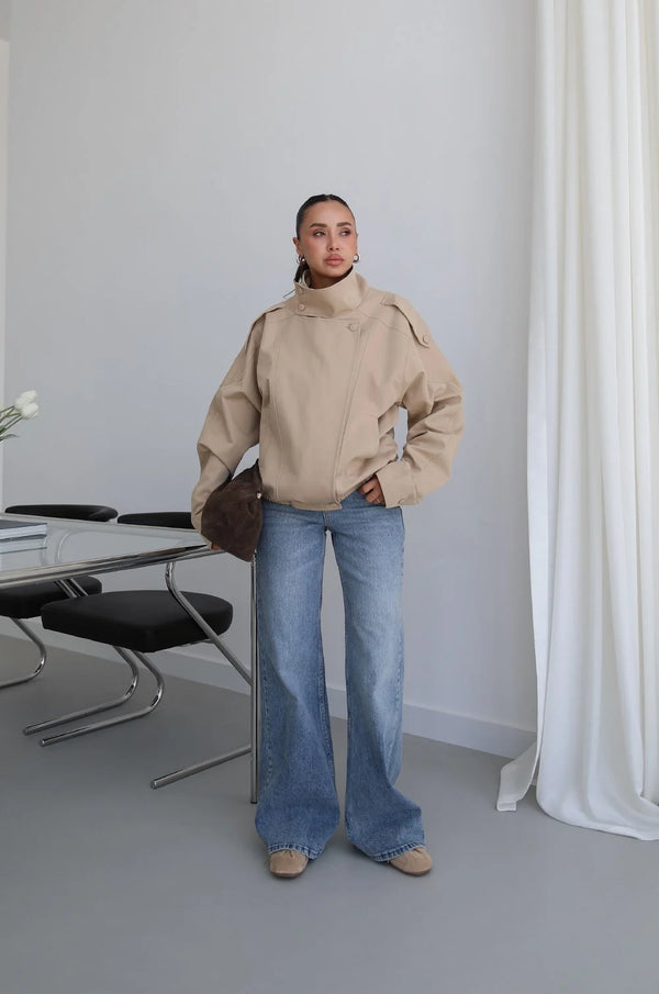 HIGH- COLLAR BOMBER JACKET
