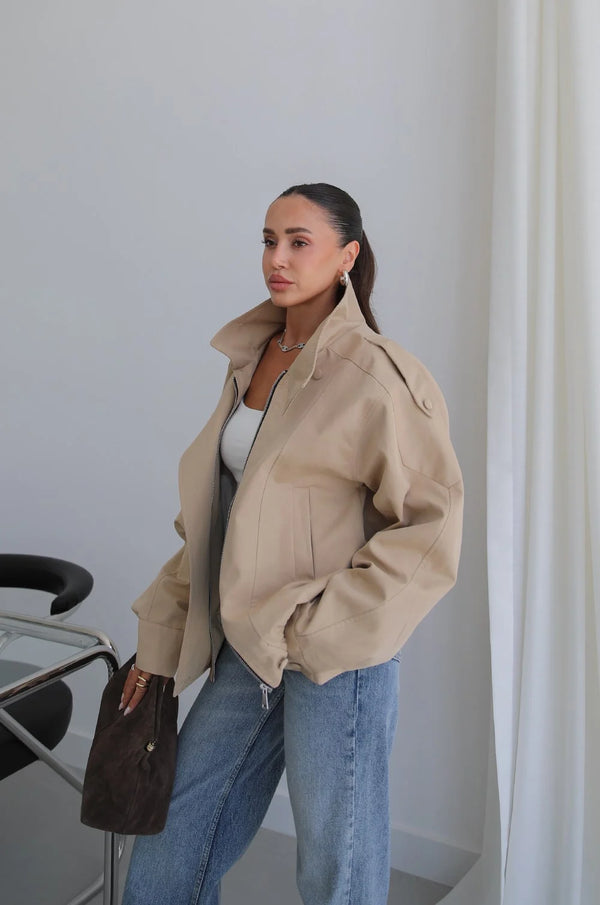 HIGH- COLLAR BOMBER JACKET