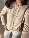 Ruffle Detail Buttoned Cardigan