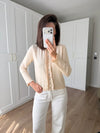 Ruffle Detail Buttoned Cardigan