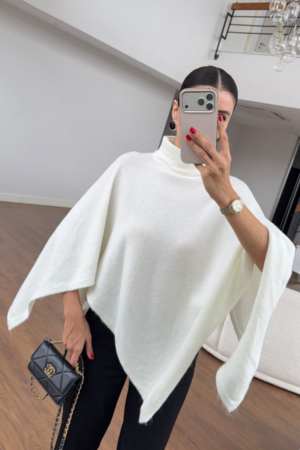 Turtleneck Poncho Sweater