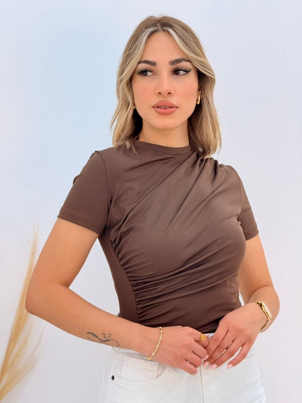 بلوز بودي نص كم - Sateen style