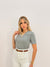 بلوز فتحة حرف V - Sateen style
