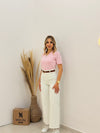 بلوز فتحة حرف V - Sateen style