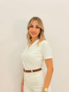 بلوز فتحة حرف V - Sateen style