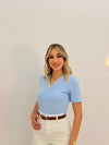 بلوز فتحة حرف V - Sateen style