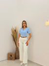 بلوز فتحة حرف V - Sateen style
