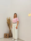 بلوز فتحة حرف V - Sateen style