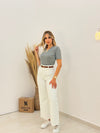 بلوز فتحة حرف V - Sateen style