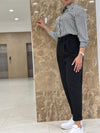 بنطلون بولي فيسكون - اسود - Sateen style