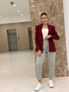 بنطلون بولي فيسكون - رمادي - Sateen style