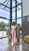 بنطلون زارا جديد 2025 - زهري - Sateen style