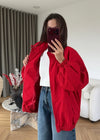 Balloon Sleeve Ruched Rain Jacket