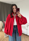 Balloon Sleeve Ruched Rain Jacket