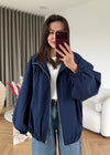 Balloon Sleeve Ruched Rain Jacket