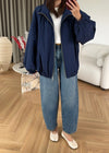 Balloon Sleeve Ruched Rain Jacket