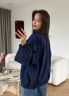 Balloon Sleeve Ruched Rain Jacket