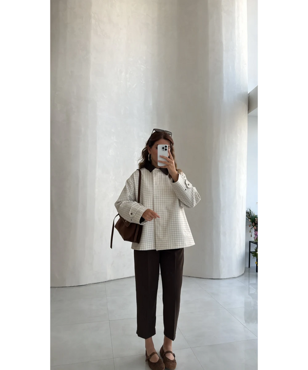 STRAIGHT- LEG TAILORED TROUSERS