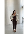 CHECKERED JACKET BROWN