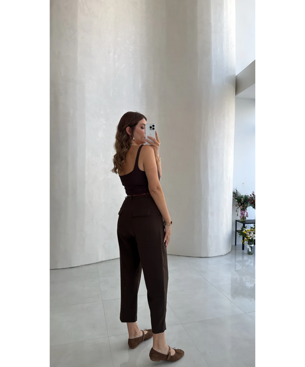 STRAIGHT- LEG TAILORED TROUSERS