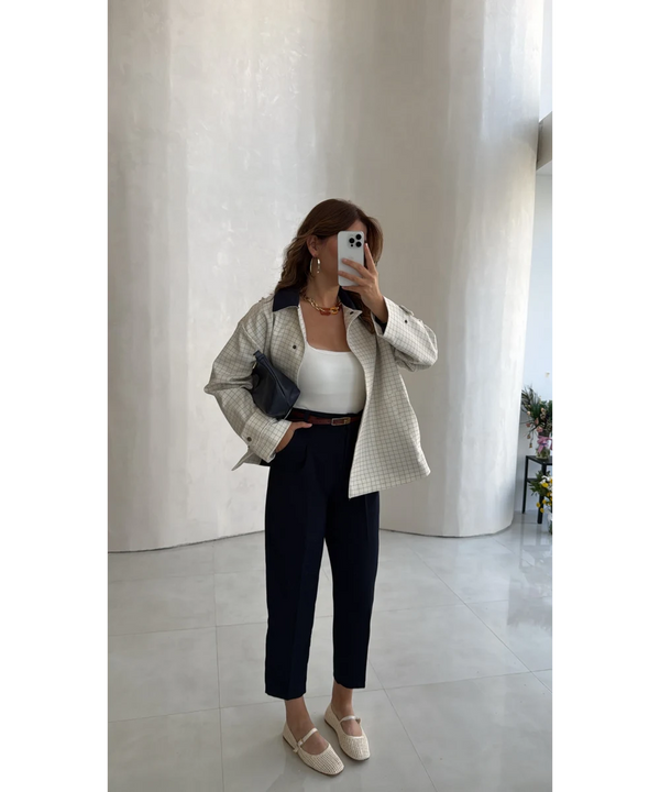 STRAIGHT- LEG TAILORED TROUSERS