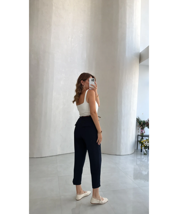 STRAIGHT- LEG TAILORED TROUSERS