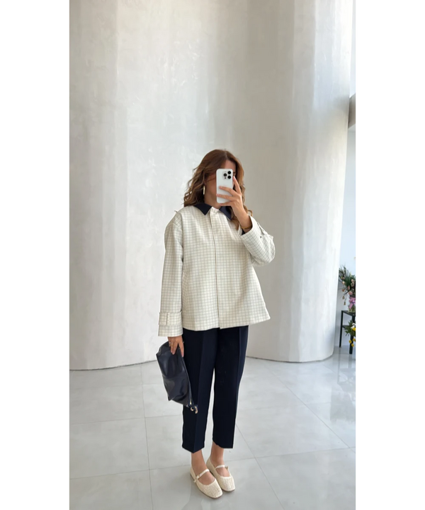 STRAIGHT- LEG TAILORED TROUSERS