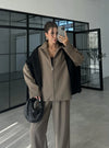 طقم خريفي سحاب مزدوج