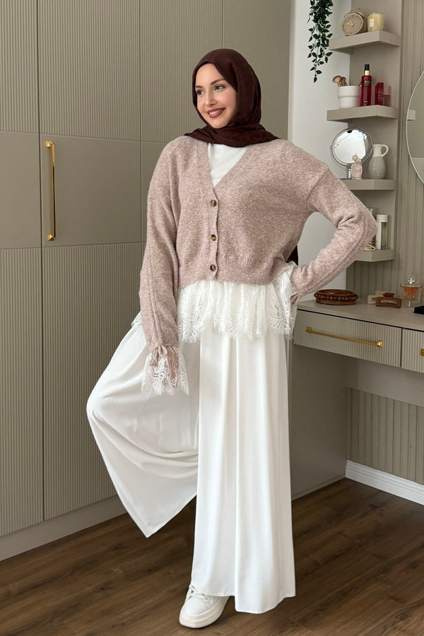Lace Detail Knit Cardigan
