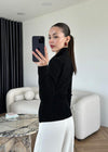 High Neck Snap Button Knit Sweater