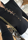 High Neck Snap Button Knit Sweater