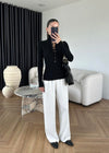 High Neck Snap Button Knit Sweater