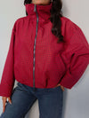 High Neck Plaid Bomber Jacket