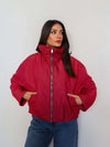 High Neck Plaid Bomber Jacket