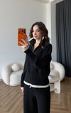 Contrast Trim Knit Set