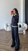 Contrast Trim Knit Set