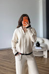 Contrast Trim Knit Set