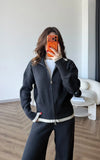 Contrast Trim Knit Set