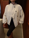 UPRECT COLLAR HIDDEN BUTTON TRENCH