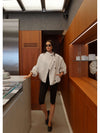 UPRECT COLLAR HIDDEN BUTTON TRENCH
